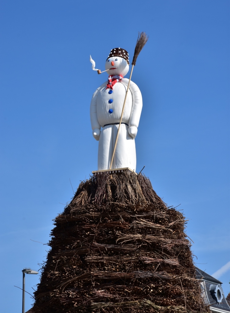 Zurich spring festival, snowman on the haystack