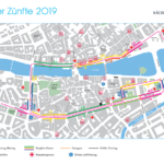 The map of the parade-route, seating places and public views