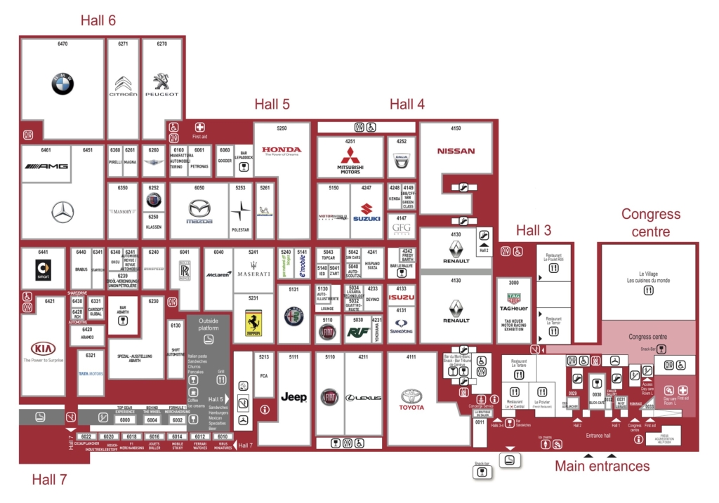 The plan of halls at GIMS 2019