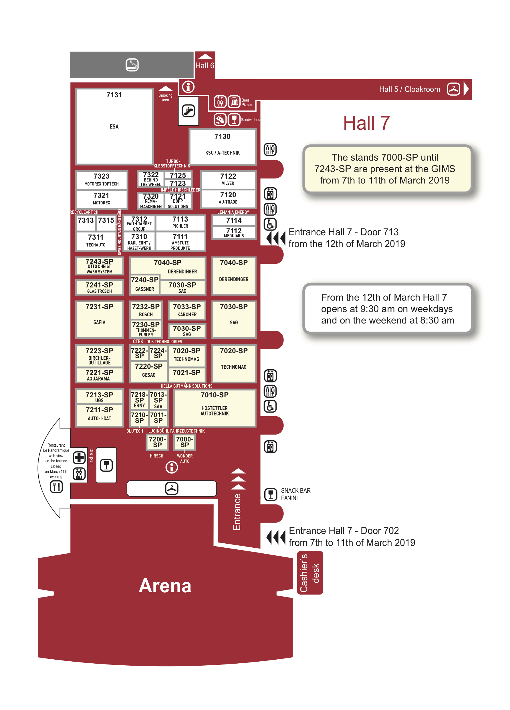 The plan of halls at GIMS 2019