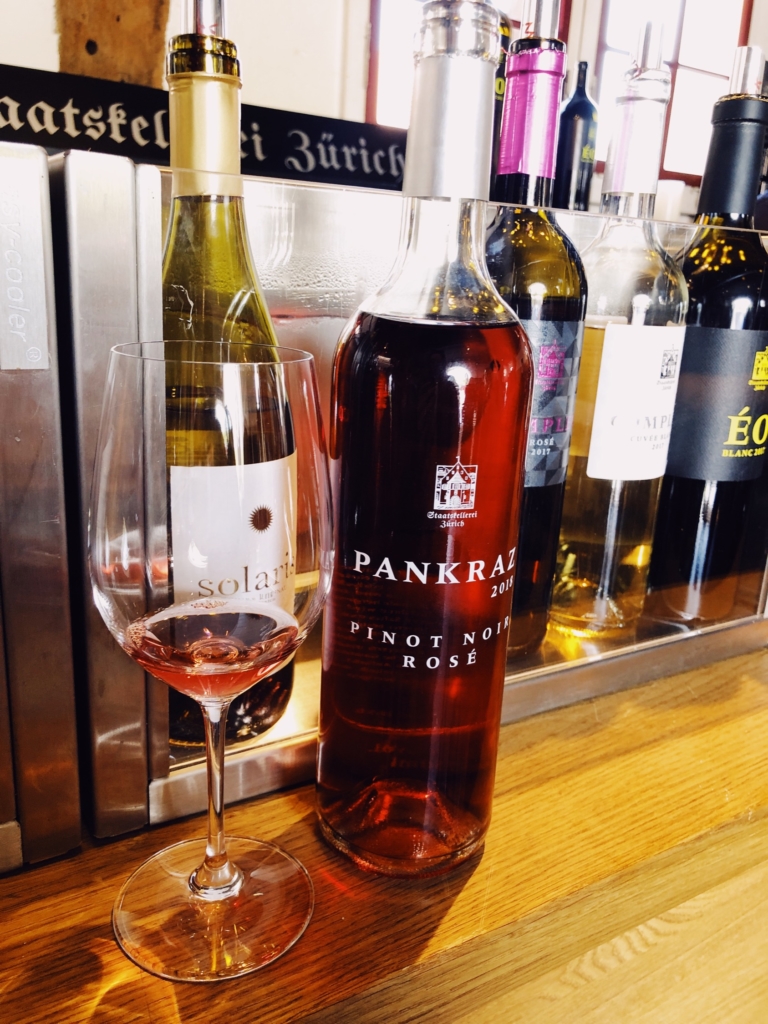 a bottle of Pankraz rose wine