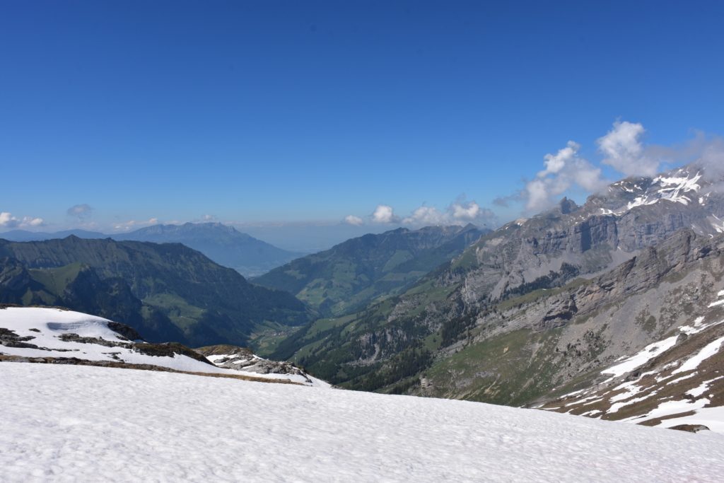 The view of a valley from the Bonistock
