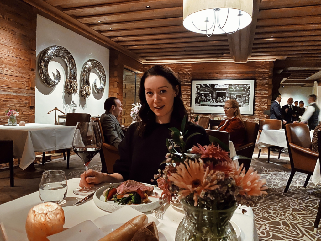 The Alpina Gstaad, the dinner at the restaurant SOMMET