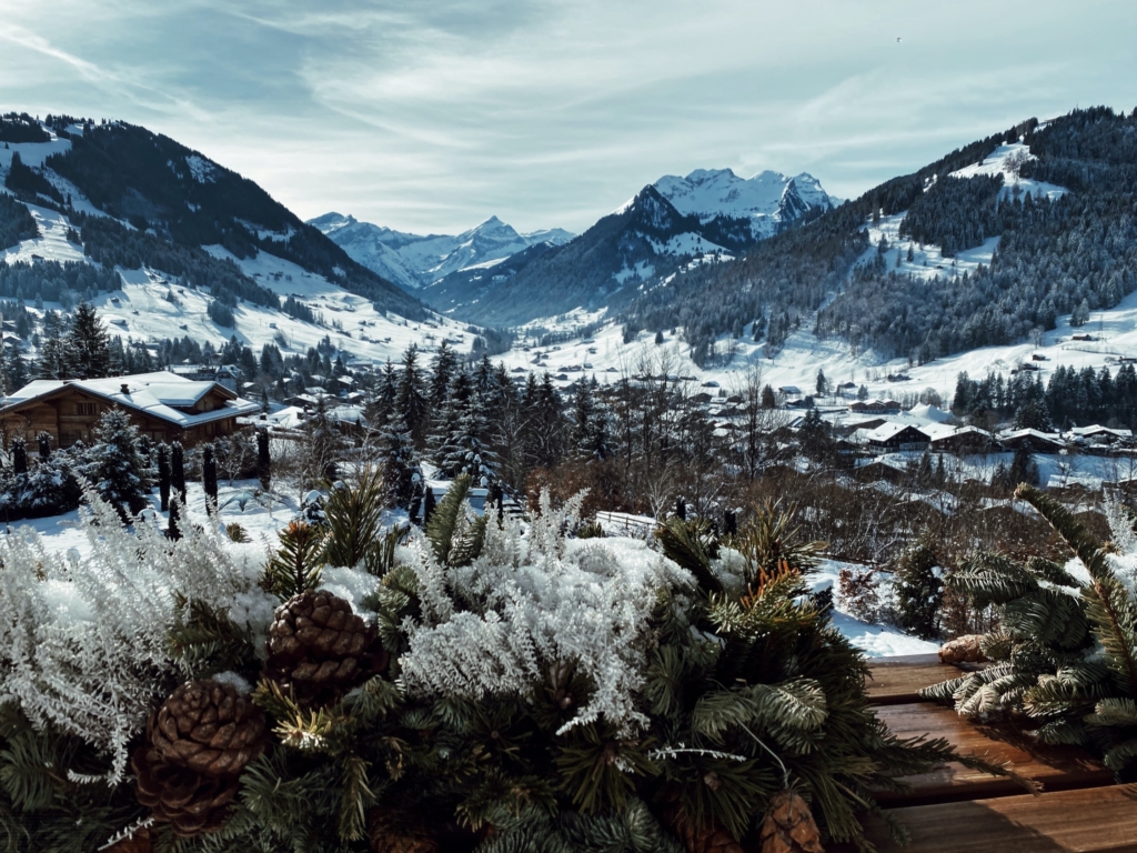 The Alpina Gstaad, the view from the balcony of the Grand Luxe Suite