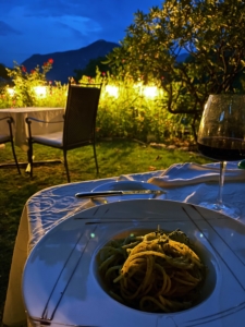 Dinner at the Hotel Villa Carona, Switzerland