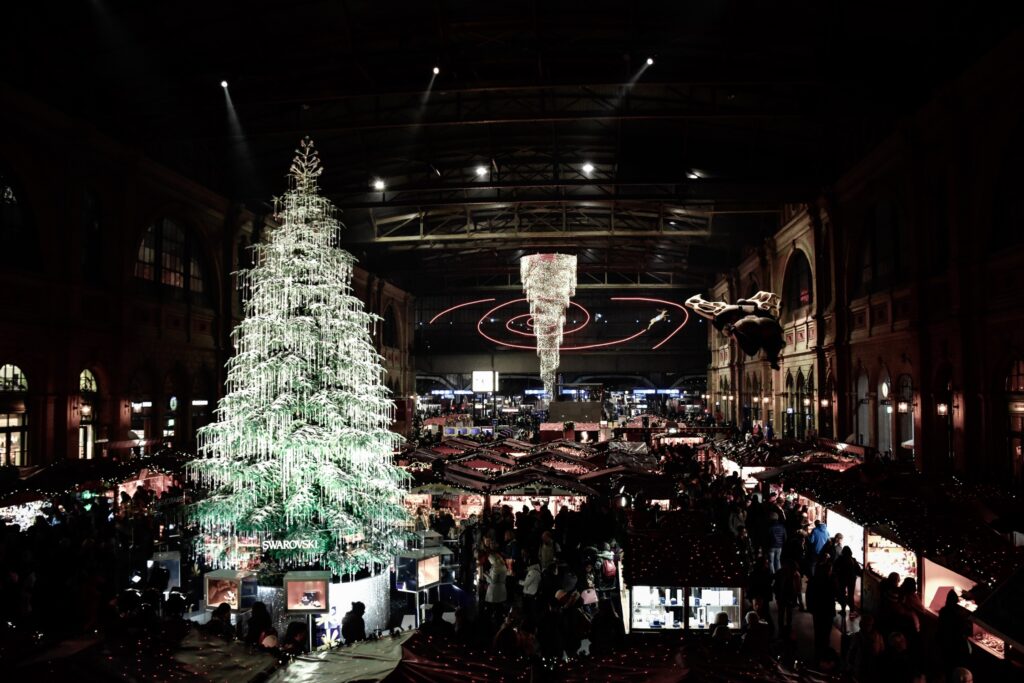 Zurich Christkindlimarkt At The Zurich Main Train Station