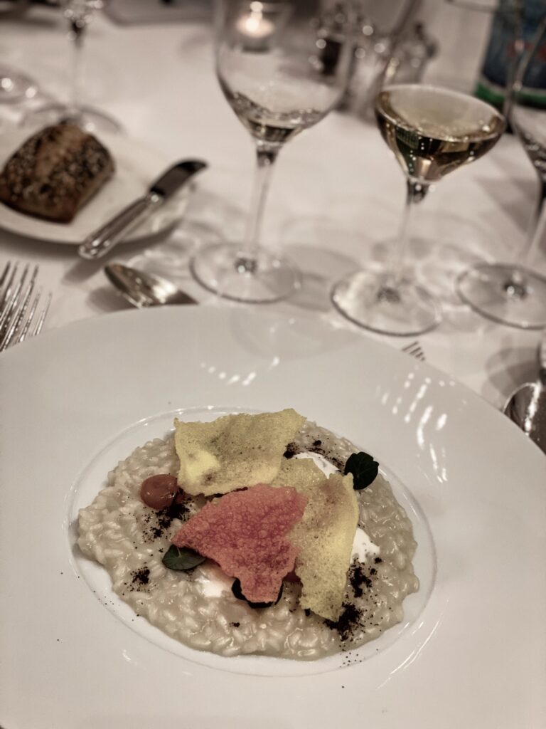 Risotto with lemon thyme. S.Pellegrino Sapori Ticino Gala Dinner at the Lausanne Palace