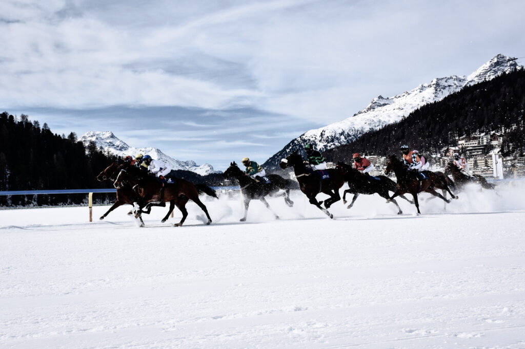 White Turf horse race on the frozen lake of St.Moritz