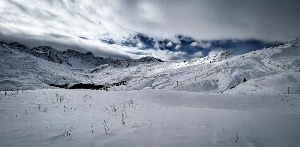 Arosa Switzerland, view on the snowy Swiss Alps